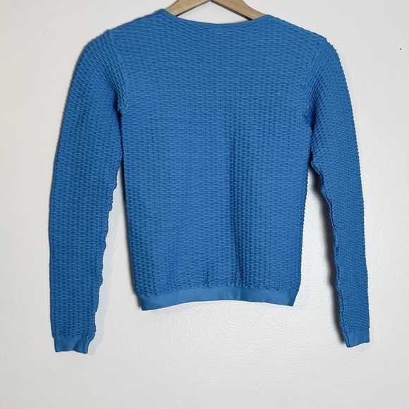 Active Freedom Waffle Stretch Women’s Long Sleeve Blue Nylon Spandex Top Sz L - Picture 11 of 11